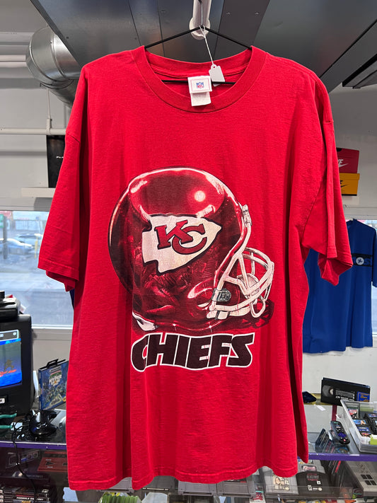 Camiseta vintage con casco de los Kansas City Chiefs, talla XL