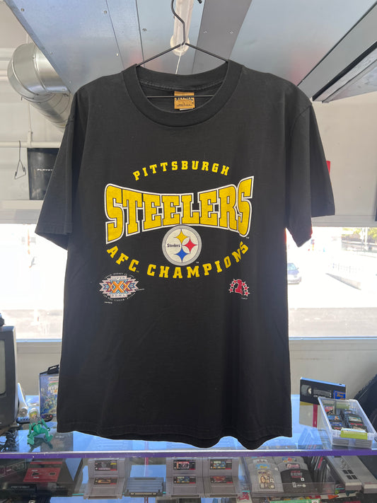 Camiseta de los campeones de la AFC de los Pittsburgh Steelers de Nutmeg de los años 90, talla grande