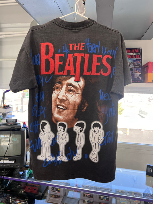 Camisa grande con estampado de puntada única de The Beatles