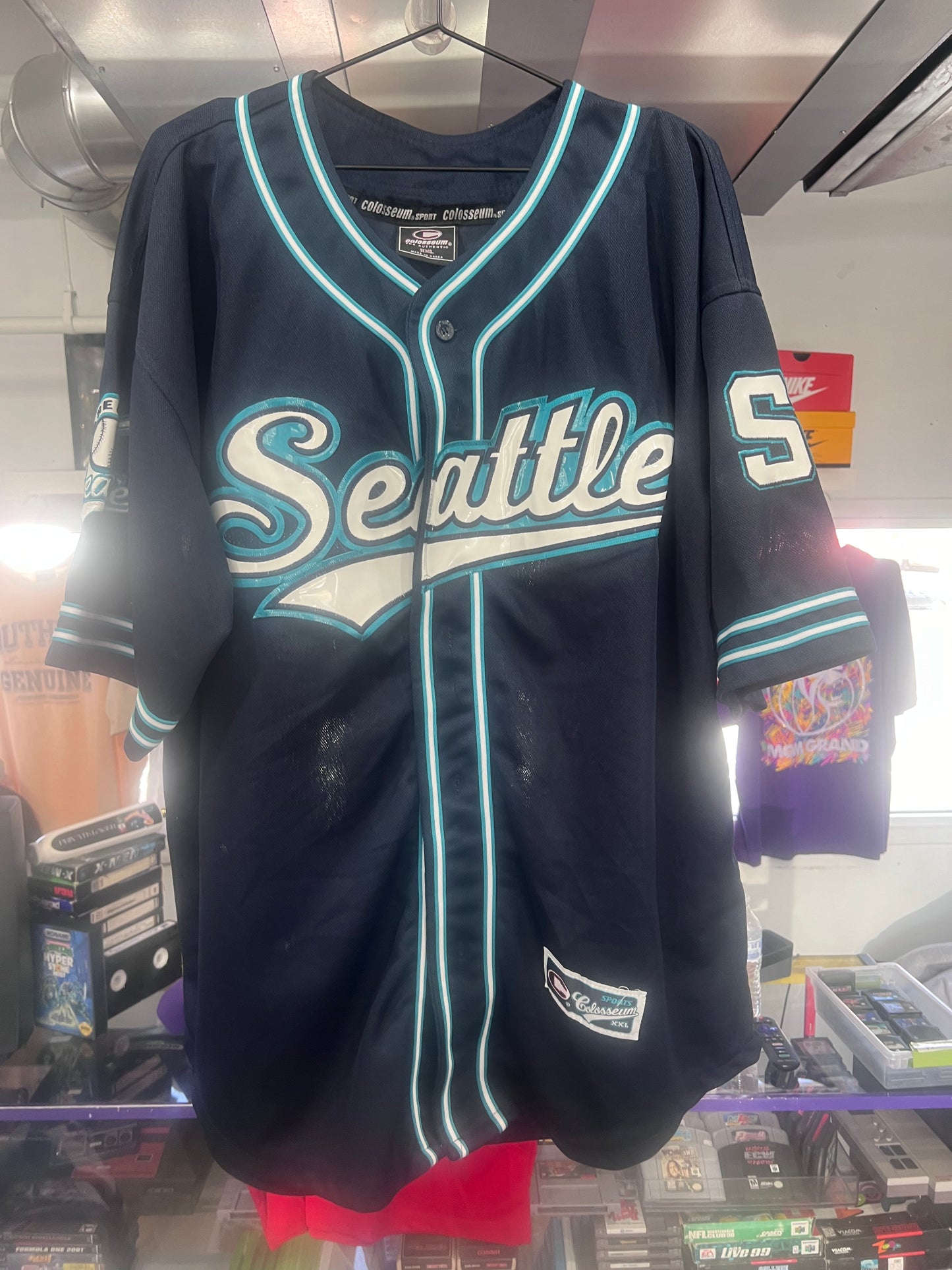 Camiseta de béisbol del Coliseo de Seattle de los años 90 XXL