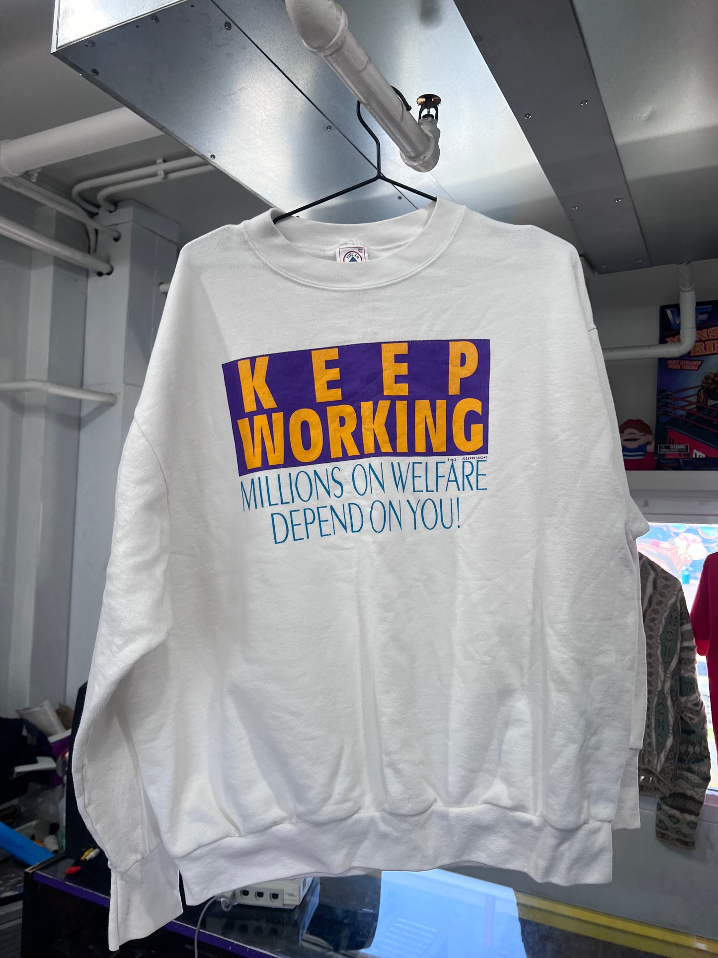 Vintage Keep Working Welfare Sweater Xl