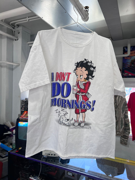 Vintage Betty Boop I Don’t Do Mornings Shirt Large