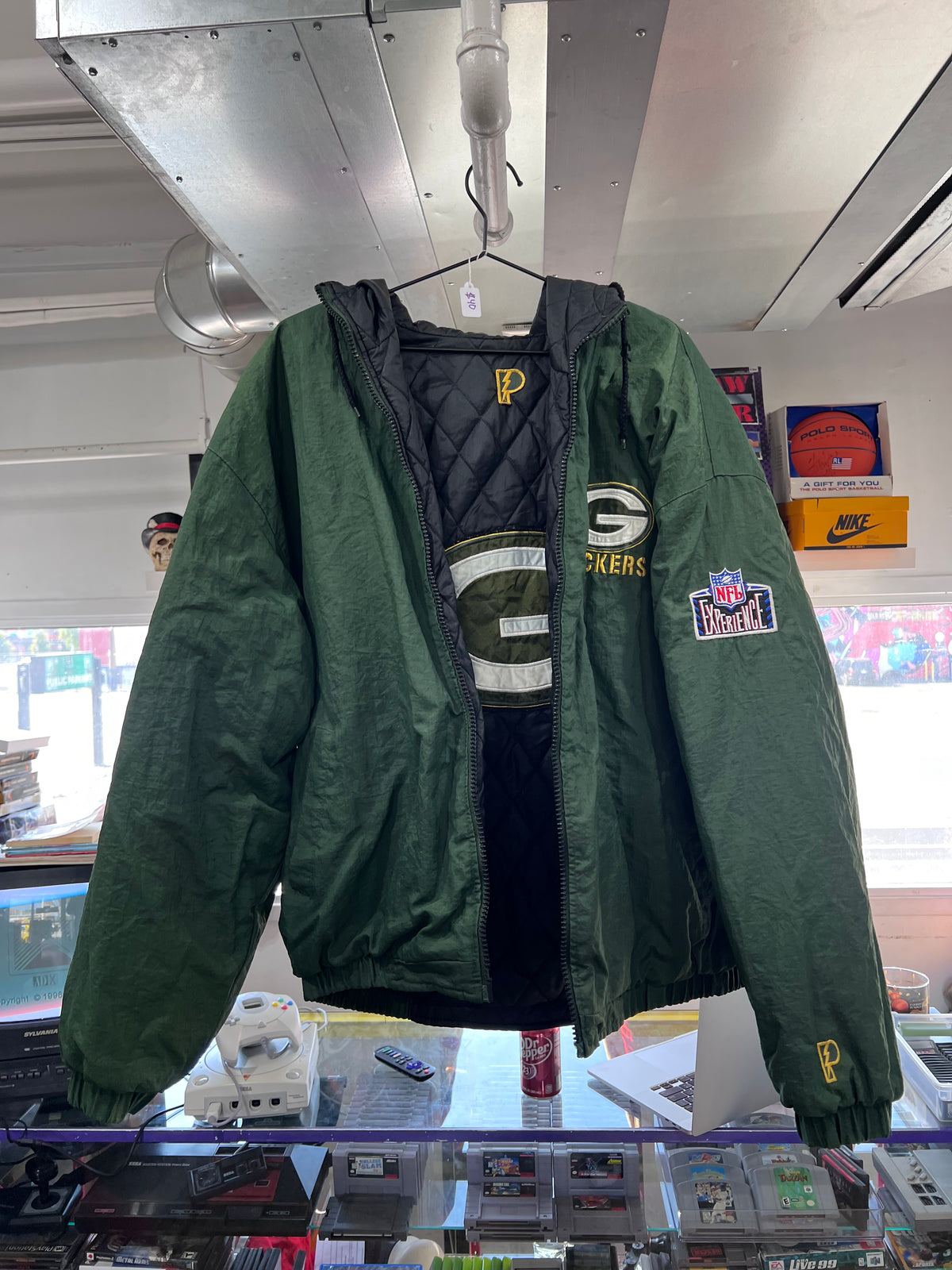 90s Pro Line Green Bay Packers Reversible Puffer Jacket