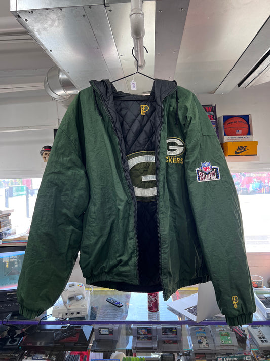 Chaqueta acolchada reversible Pro Line de los Green Bay Packers de los años 90