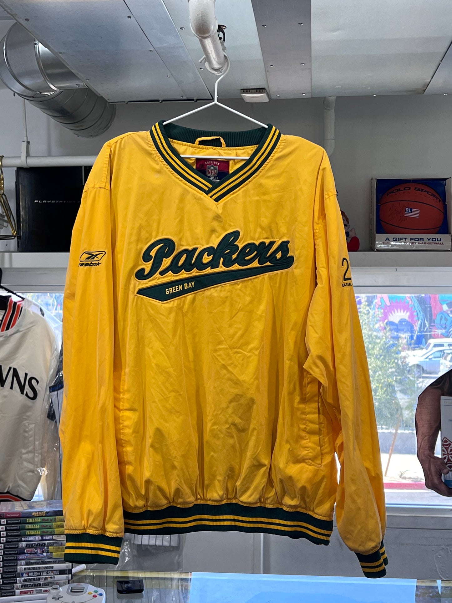 Sudadera con capucha clásica Reebok Gridiron de los Green Bay Packers de talla grande