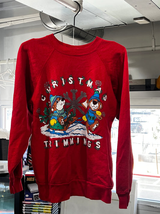 Vintage Christmas Trimmings Sweater Large