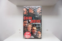VHS Color of Justice dark sleeve faces red blue tint COLOR OF JUSTICE red white text isn't just Black and White Hines Judd Hirsch Pre-Viewed