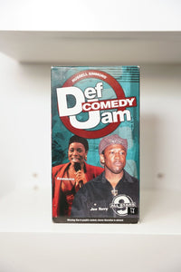 Def Comedy Jam All Stars 9 VHS cover with Sommore laughing into microphone and Joe Torry in cap against teal background, Russell Simmons logo
