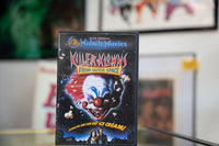 Killer Klowns From Outer Space DVD case for Midnight Madness release, showing cover artwork with colorful alien clown characters against dark background