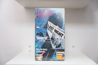Last Night VHS cover with newspaper headline Mankind's Final Hours on confetti-strewn street, Roger Ebert Wonderful quote, Pre-Viewed sticker