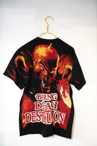 Manowar Hell on Stage Modern Boot t-shirt size XL, featuring band graphics and text on front of black cotton tee
