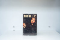 Michel'le self-titled cassette tape clear case dark portrait hoop earrings MICHEL'LE gold red text Ruthless Records 1989