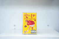 Monie Love Down to Earth cassette tape yellow background Monie in red jacket plaid hat flowers pink Monie Love text Parental Advisory