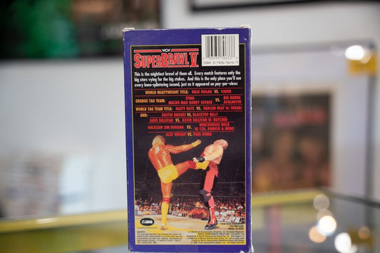 WCW SuperBrawl V 1995 VHS tape featuring Hulk Hogan vs. Vader wrestling match, original factory release with text visible on spine and cover artwork