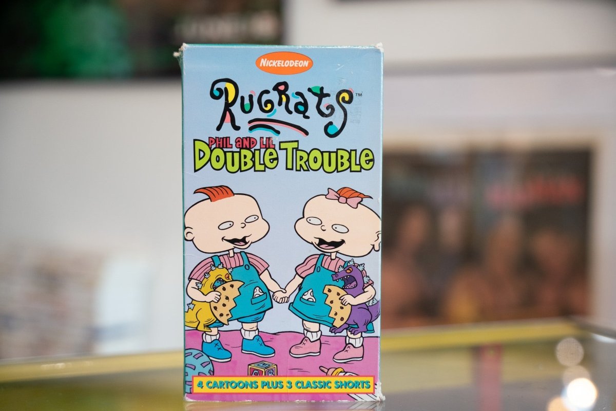 Rugrats Phil and Lil Double Trouble VHS tape case featuring cartoon characters on the cover, 1990s Nickelodeon animated series home video release