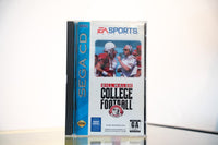 Sega CD Bill Walsh College Football game complete in tall case blue spine Bill Walsh sunglasses headset sideline EA Sports COLLEGE FOOTBALL text GA rating