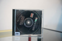 Sega CD Jaguar XJ220 disc only black disc in jewel case white gold JAGUAR XJ220 text Jaguar leaping cat logo JVC Sega
