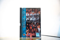 Sega CD WWF Rage in the Cage game complete in tall case blue spine WWF superstars collage RAGE IN THE CAGE metallic 3D text Arena GA rating