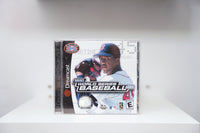 Sega Dreamcast World Series Baseball 2K2 jewel case with Red Sox pitcher in wind-up, Sega Sports logo, Online Multi-Player badge, MLB logos