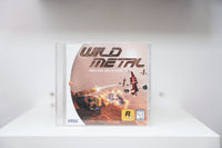 Sega Dreamcast Wild Metal jewel case tank vehicle firing explosions desert WILD METAL metallic text RECLAIM THE FUTURE Rockstar Sega Teen