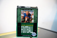 Sega Genesis John Madden Football game clamshell case John Madden holding football grin green field background Electronic Arts 16-Bit Cartridge