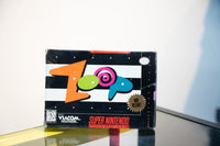 Super Nintendo Zoop box with colorful abstract ZOOP letters on black background with white stripes, gold New Release sticker, Viacom New Media