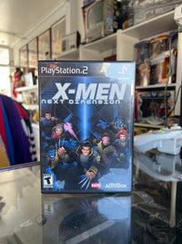 PS2 X-Men Next Dimension CIB case Wolverine claws Storm Beast Cyclops X logo X-MEN NEXT DIMENSION text Marvel Activision Teen