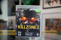 Sony PlayStation Killzone 2 PS3 game case with cover art showing armed soldier in combat gear against dark background, 2009