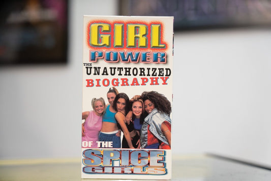 Spice Power Unauthorised VHS with Girl Power fire lettering all five Spice Girls photo and The Unauthorized Biography text