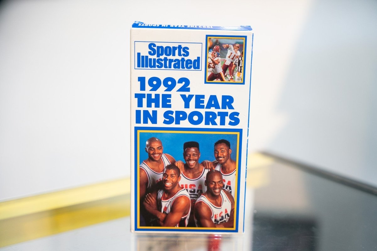 Sports Illustrated 1992 The Year in Sports VHS white blue sleeve with Dream Team USA Basketball Jordan Barkley Ewing Pippen Magic Redskins football