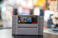Nintendo Super NES Teenage Mutant Ninja Turtles Turtles In Time game cartridge, 1991, with black plastic casing and colorful front label artwork