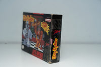 Nintendo Super Nintendo Clay Fighter video game cartridge and box from 1993, shown against white background