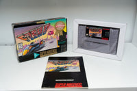Nintendo Super Nintendo F-Zero Players Choice complete in box, circa 1990s, showing game case with original artwork and labeling