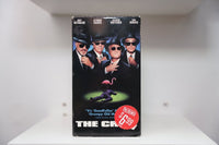 VHS The Crew Burt Reynolds Seymour Cassel Richard Dreyfuss Dan Hedaya black suits hats sunglasses pink flamingo THE CREW white text Pre-Viewed