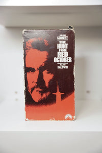 VHS Hunt for Red October Sean Connery red black contrast face submarine silhouette SEAN CONNERY THE HUNT FOR RED OCTOBER white text ALEC BALDWIN Paramount