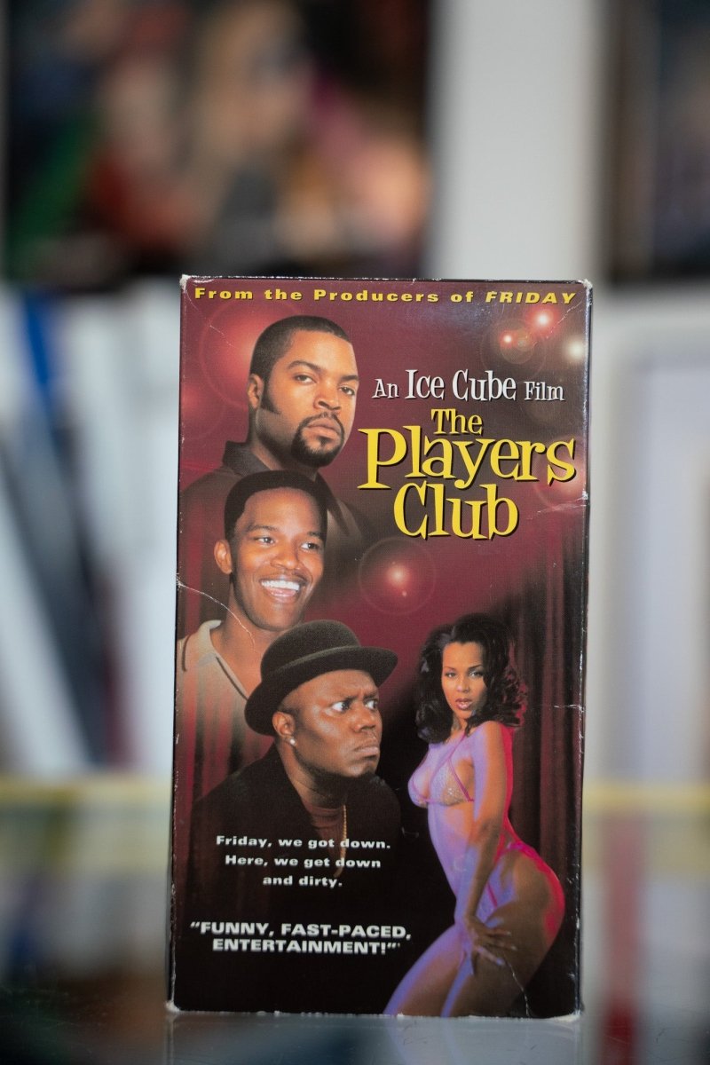 The Players Club VHS with Ice Cube, Bernie Mac, and LisaRaye McCoy on dark cover with gold Players Club script title