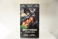 VHS Batman Forever Val Kilmer Batman Jim Carrey Riddler green Tommy Lee Jones Nicole Kidman Chris O'Donnell BATMAN FOREVER metallic text