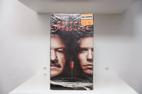 VHS Extreme Measures shrink wrap Hugh Grant Gene Hackman close-up faces red syringe extreme measures red text Pre-Viewed sticker