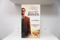 VHS Hotel Rwanda Don Cheadle brown suit solemn HOTEL RWANDA serif text A TRUE STORY Don Cheadle Sophie Okonedo Nick Nolte Academy Award