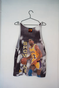 Starter vintage Magic Johnson tank top shirt with team graphics and player name printed on front