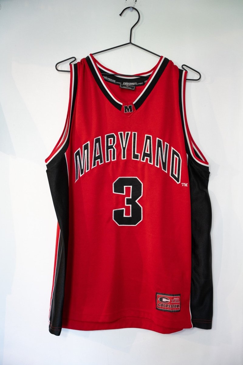 Colosseum Athletics Maryland Terrapins basketball jersey in extra large, featuring red and white colorway with team logo and lettering on front