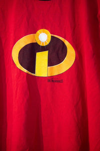 Disney The Incredibles movie promo shirt in size XL, featuring printed graphics from the superhero film on dark fabric