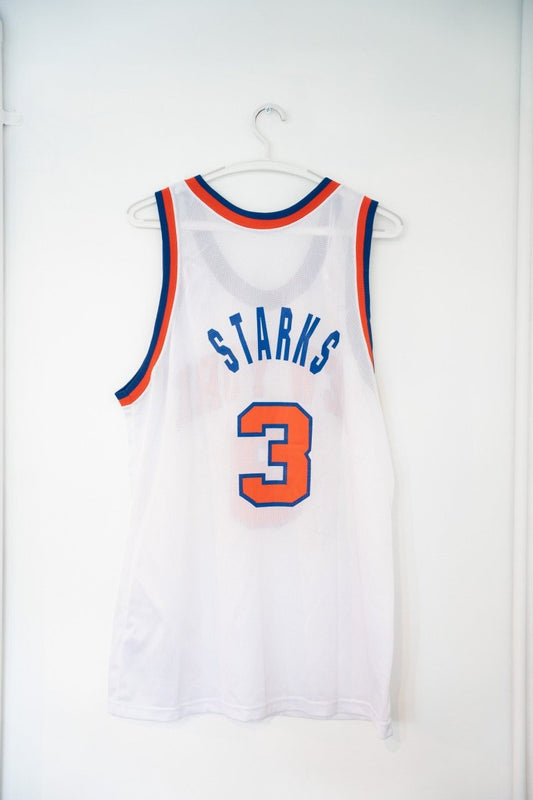 Vintage NBA Champions New York Knicks John Starks Jersey Autographed Sz 44 - Keep It Classic