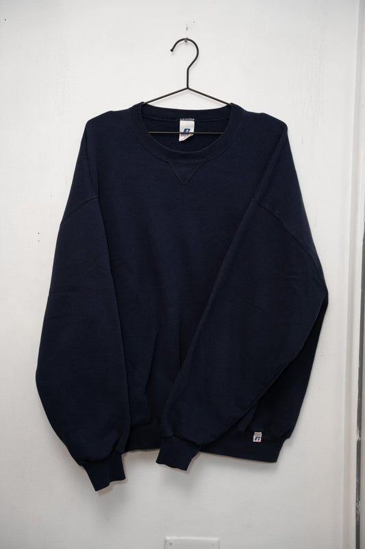 Vintage Russell Athletic Blank Navy Blue Sweater - Keep It Classic