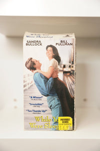 VHS While You Were Sleeping Sandra Bullock Bill Pullman embrace denim Chicago train A Winner Irresistible Two Thumbs Up While You Were Sleeping script Previously Viewed