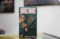 White Ghost VHS dark jungle sleeve with war-painted soldier holding rifle explosion background white red WHITE GHOST title William Katt Reb Brown credits