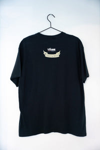 WWF Undertaker American Badass black graphic t-shirt with motorcycle-themed artwork and bold text design from early 2000s wrestling merchandise