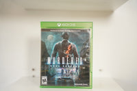 Xbox One Murdered Soul Suspect case ghostly detective fedora translucent crime scene street MURDERED SOUL SUSPECT text Square Enix Mature