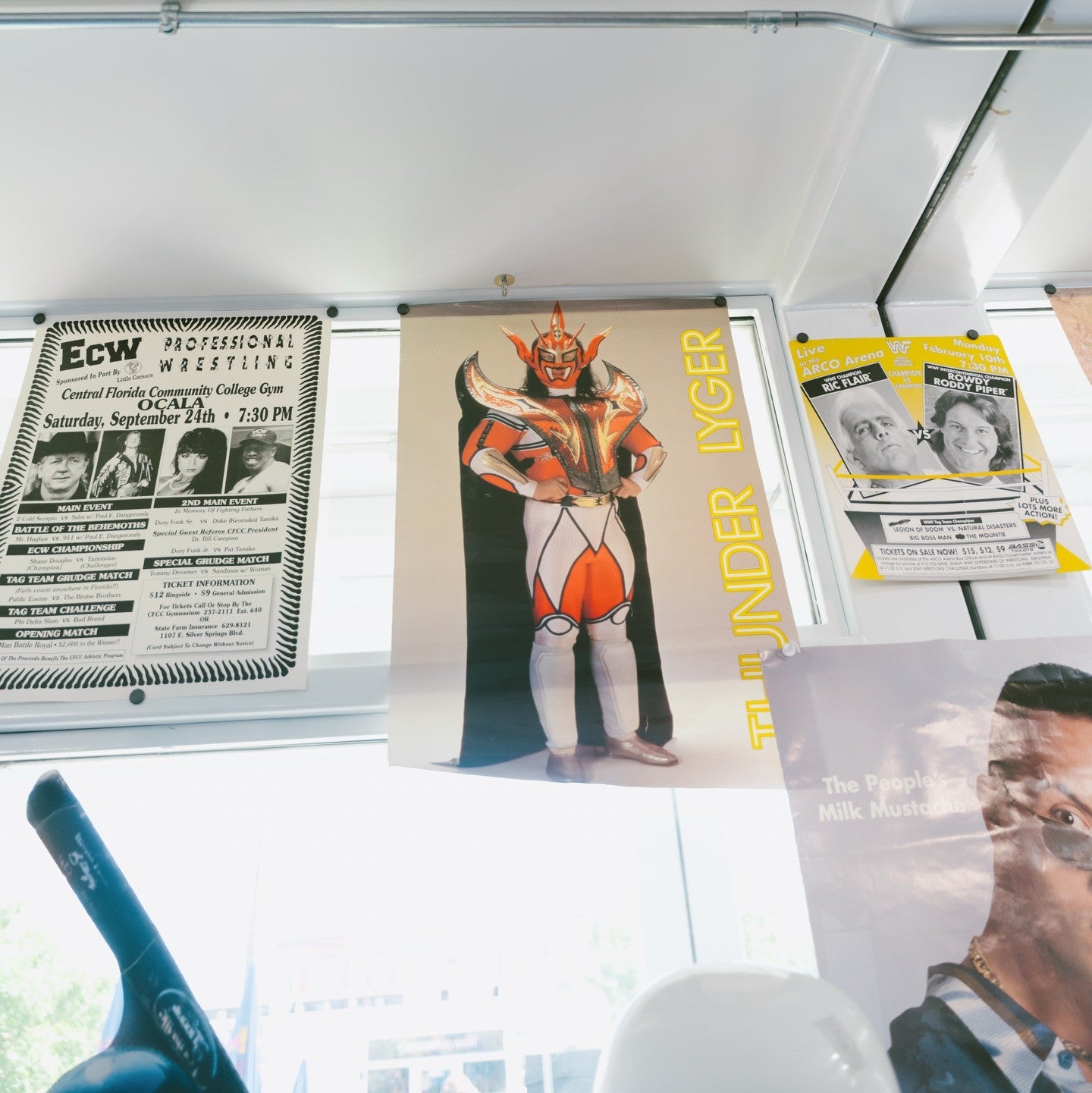 The shop floor at Container Park, Las Vegas, golden hour light through the windows